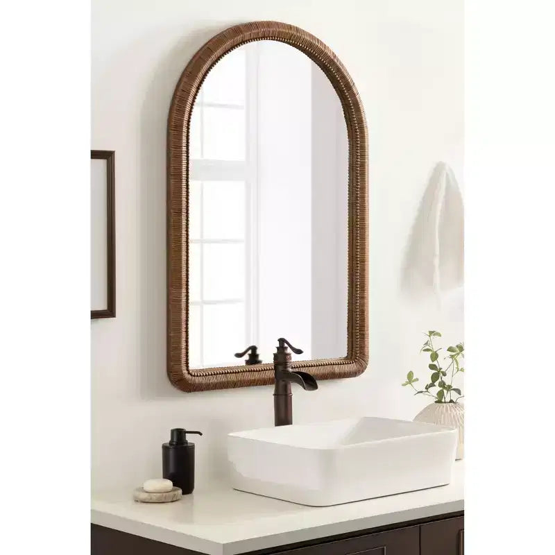 Miroir mural encadré à perles