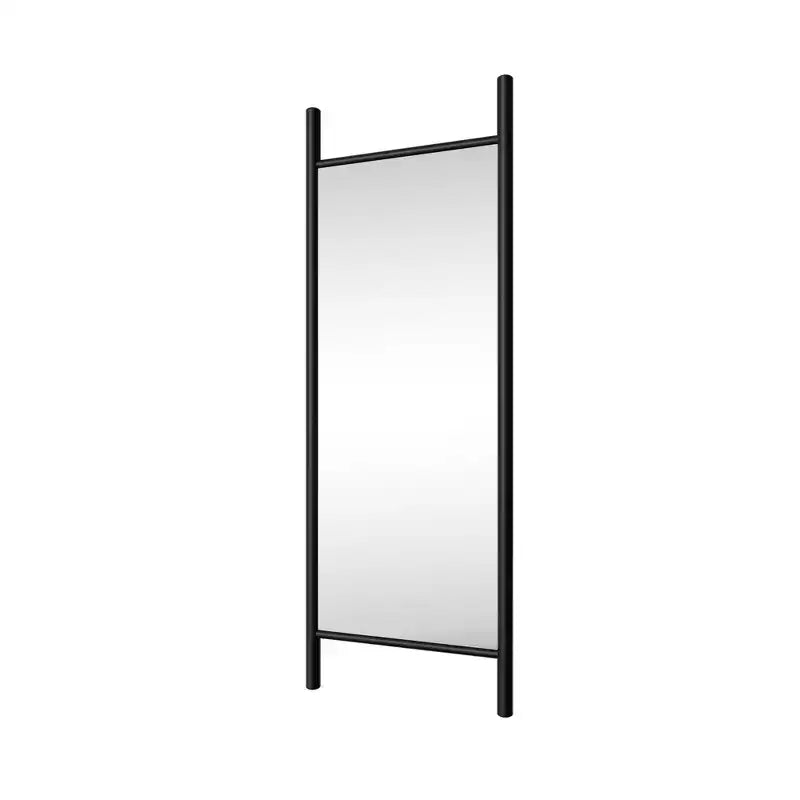Miroir encadré en bois massif de style échelle de 24 po L x 63 po H en brun
