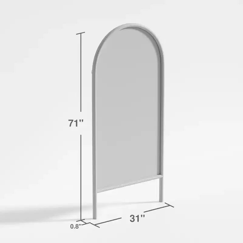Miroir mural en bois massif cintré style échelle, 31 po L x 71 po H, couleur marron