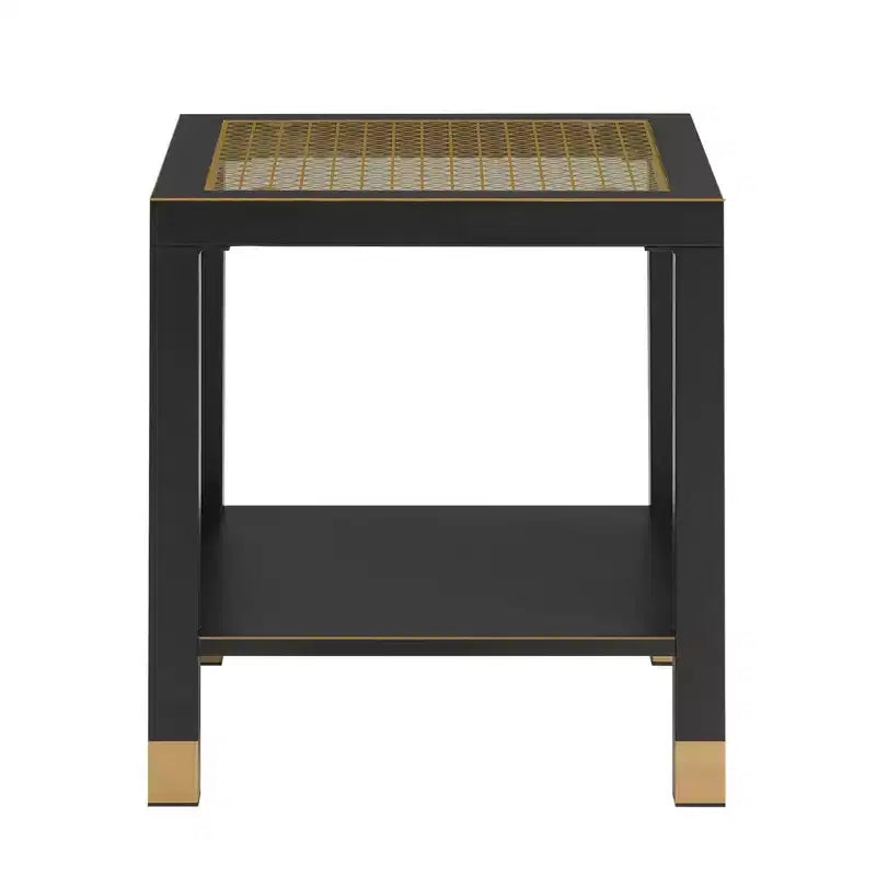 Table d'appoint mi-siècle en métal et verre - Étagère de rangement et hauteur adaptée pour canapé