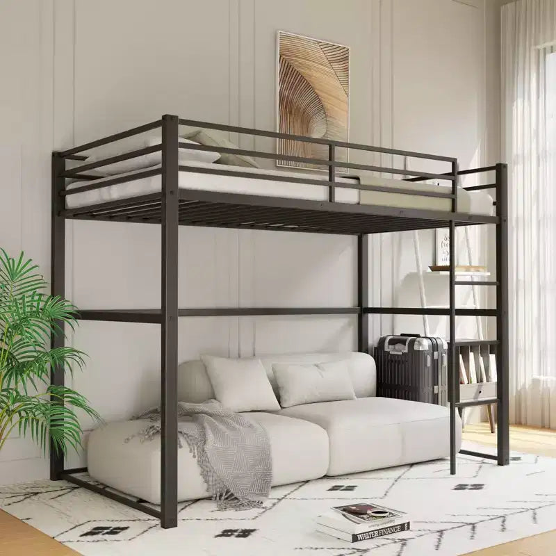Barrières de sécurité et échelle plate pour lit mezzanine double en métal
