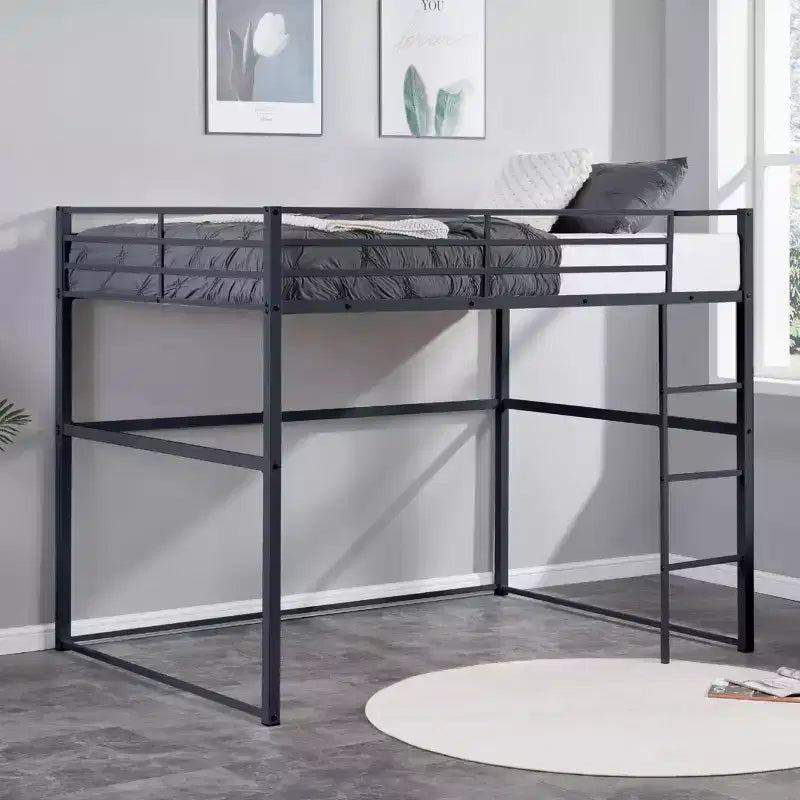 Barrières de sécurité et échelle plate pour lit mezzanine double en métal