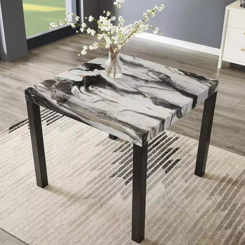 Modern Faux Marble Counter Height Dining Table
