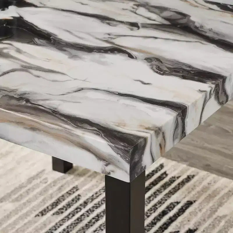 Modern Faux Marble Counter Height Dining Table