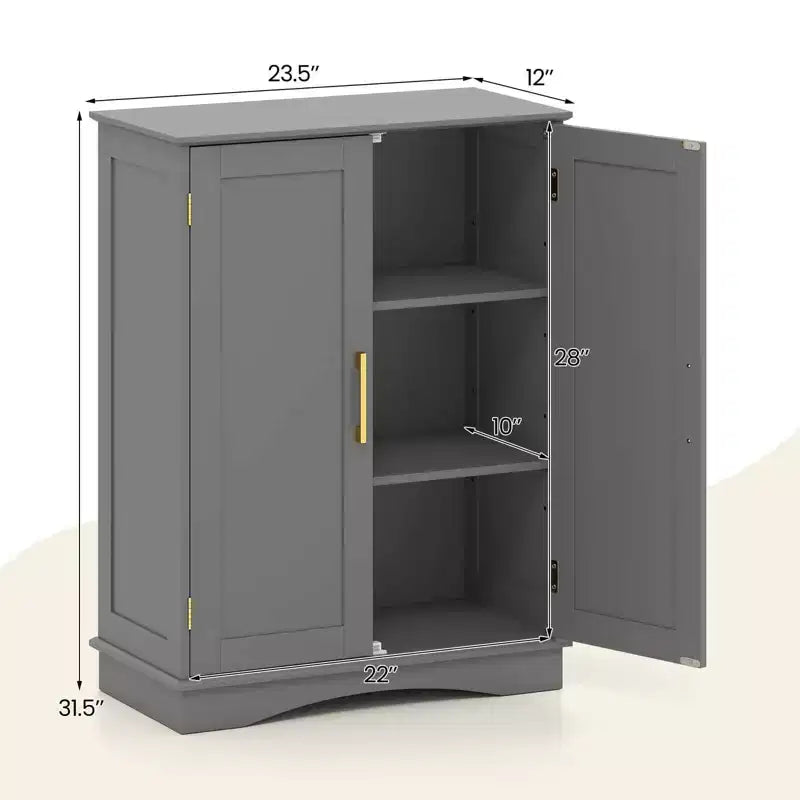 Meuble de rangement au sol moderne avec étagères réglables et 2 portes Noir/Bleu/Gris/Blanc