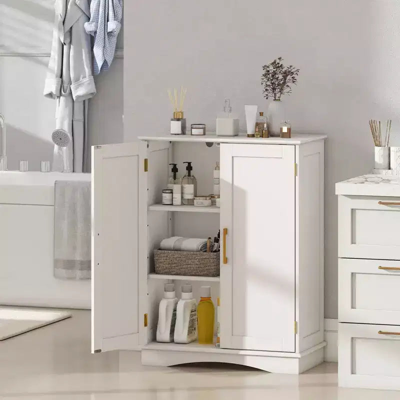 Meuble de rangement au sol moderne avec étagères réglables et 2 portes Noir/Bleu/Gris/Blanc