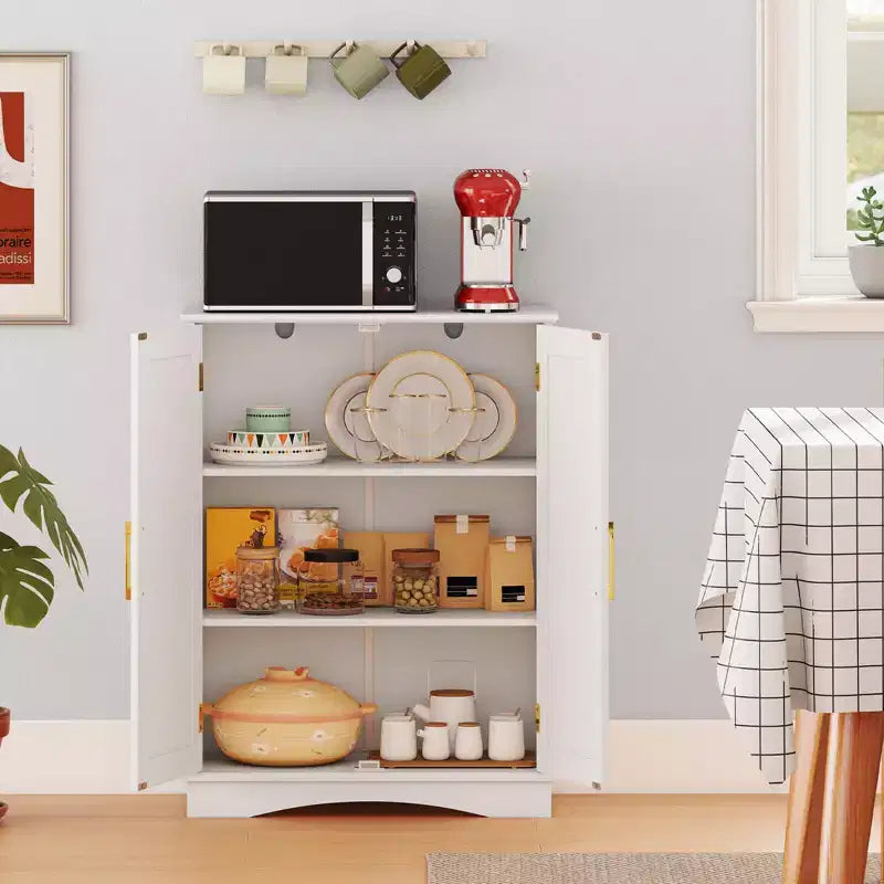 Meuble de rangement au sol moderne avec étagères réglables et 2 portes Noir/Bleu/Gris/Blanc