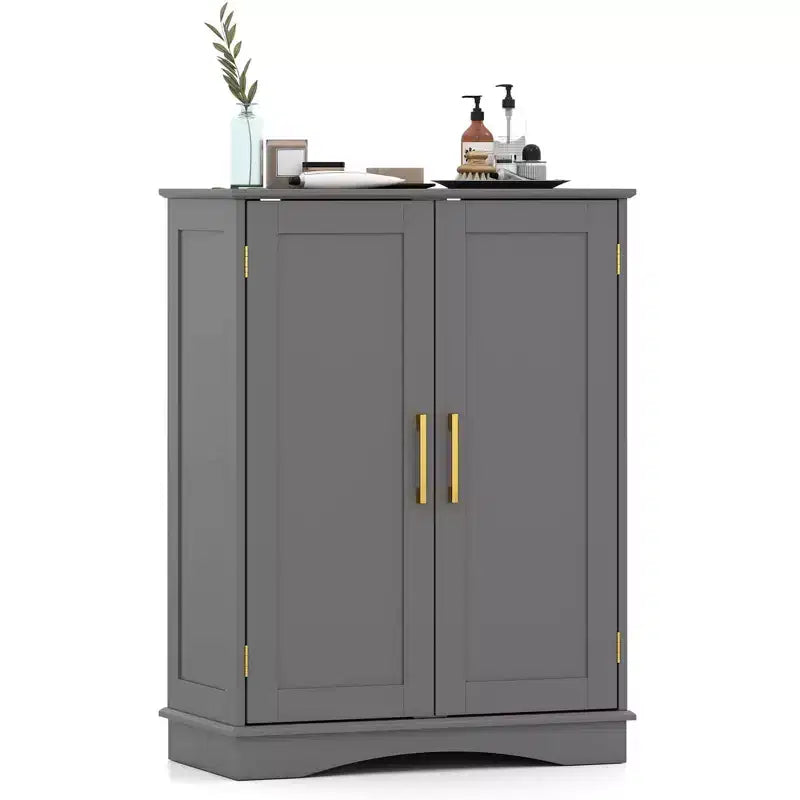 Meuble de rangement au sol moderne avec étagères réglables et 2 portes Noir/Bleu/Gris/Blanc