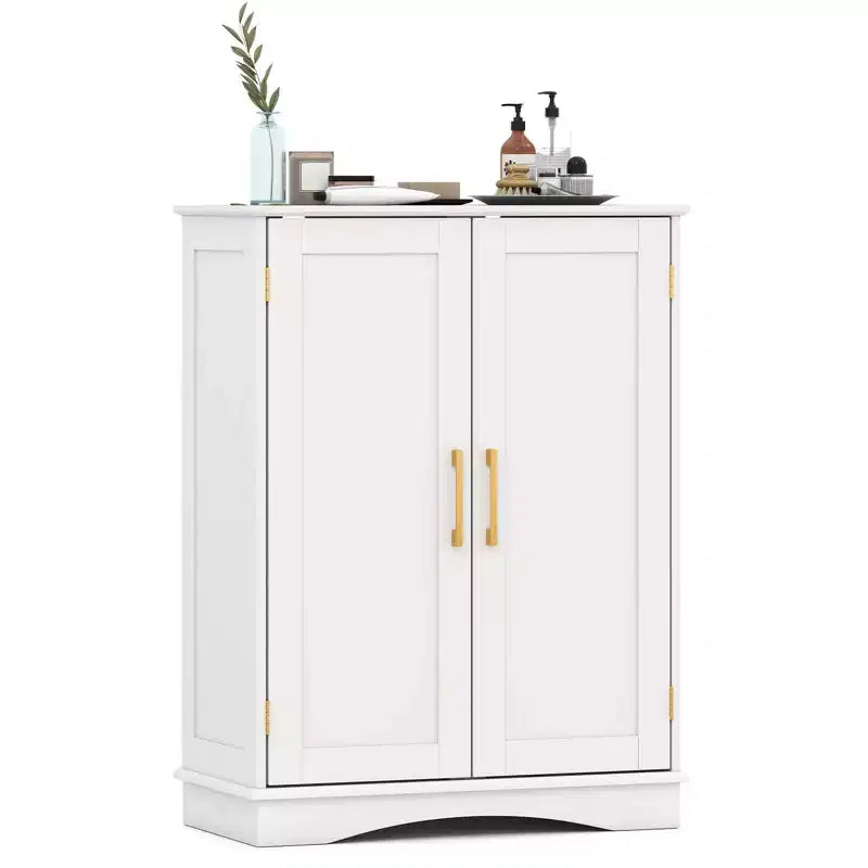 Meuble de rangement au sol moderne avec étagères réglables et 2 portes Noir/Bleu/Gris/Blanc