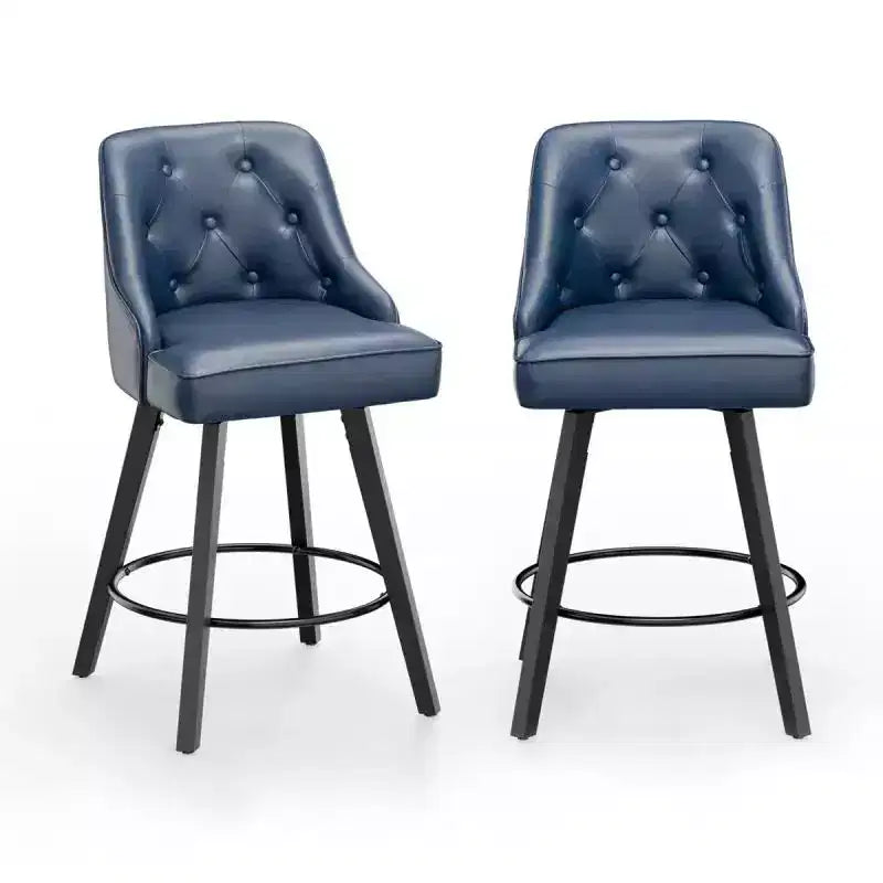 Tabouret de bar élégant en similicuir pivotant à 360°, design raffiné avec coussin moelleux et construction robuste