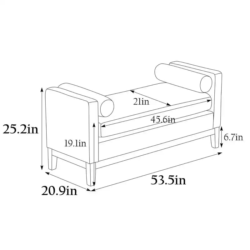 Banc rembourré en Boucle, repose-pieds avec pieds en bois et traversins pour le bout du lit, la chambre, le salon, l'entrée