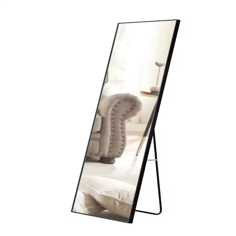 Miroir pleine longueur 65 x 23 pouces, cadre en bois, verre HD incassable, pour chambre, salon, dressing