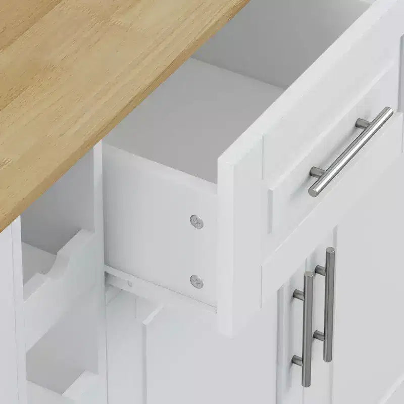 Dessertes de cuisine avec armoire 2 portes, 2 tiroirs, îlot roulant pour cuisine avec rangement, chariot de bar