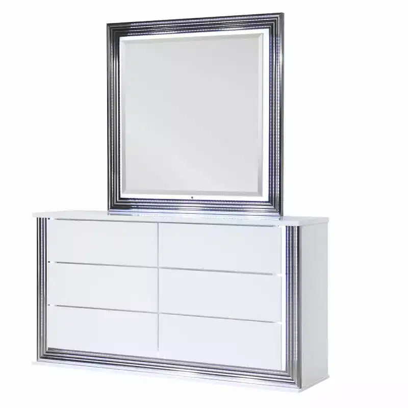Commode horizontale en MDF blanc à 3 tiroirs de 50,6 cm de haut
