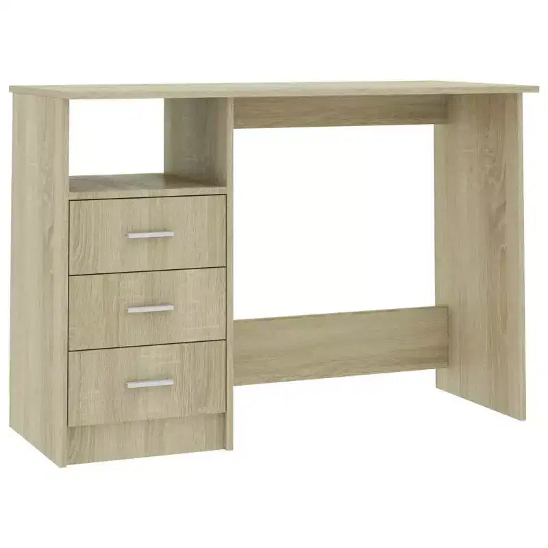 Bureau d'ordinateur de taille moyenne en bois d'ingénierie chêne Sonoma