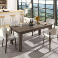 Okak 106.3IN Vintage Dining Table, Extendable Kitchen Table with Long Tabletop, Folding Table for Party, Celebration, Meetings, Dark Oak