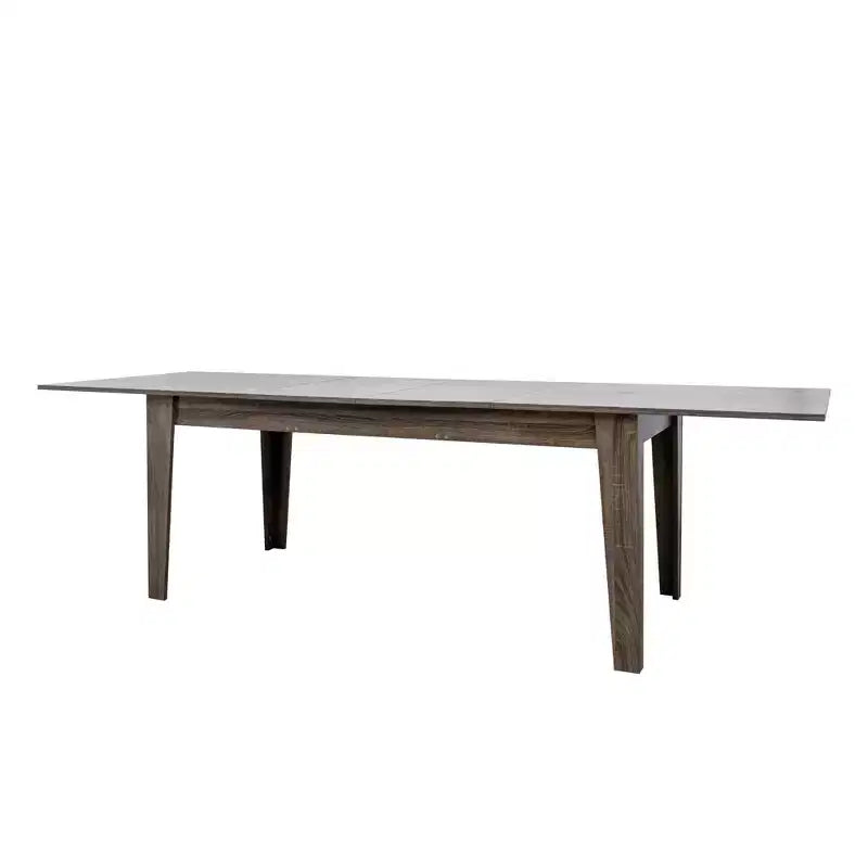 Table à manger vintage de 270 cm, table de cuisine extensible avec plateau long, table pliante pour fêtes, célébrations, réunions, chêne foncé