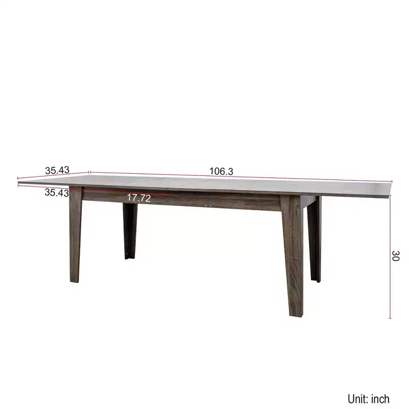 Table à manger vintage de 270 cm, table de cuisine extensible avec plateau long, table pliante pour fêtes, célébrations, réunions, chêne foncé