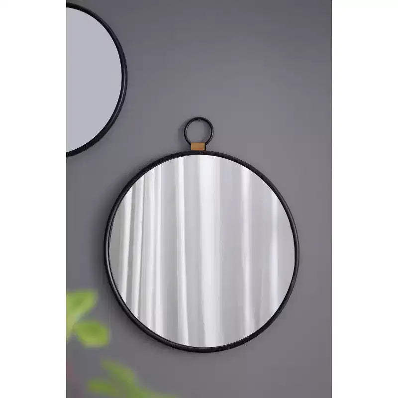 Miroir mural 24 x 27 avec cadre noir, miroir décoratif contemporain pour salon, foyer, entrée, chambre à coucher