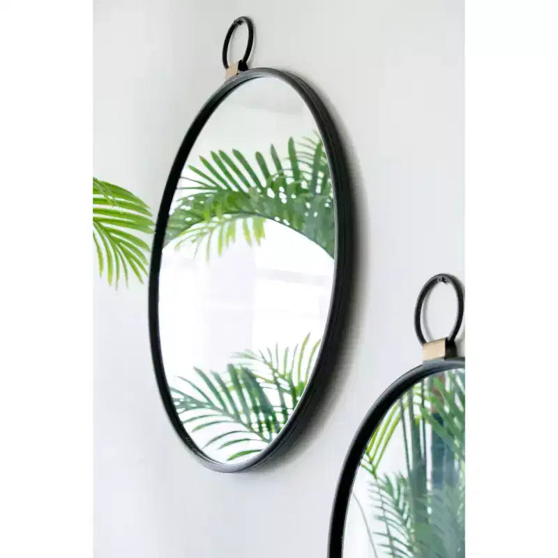 Miroir mural 24 x 27 avec cadre noir, miroir décoratif contemporain pour salon, foyer, entrée, chambre à coucher