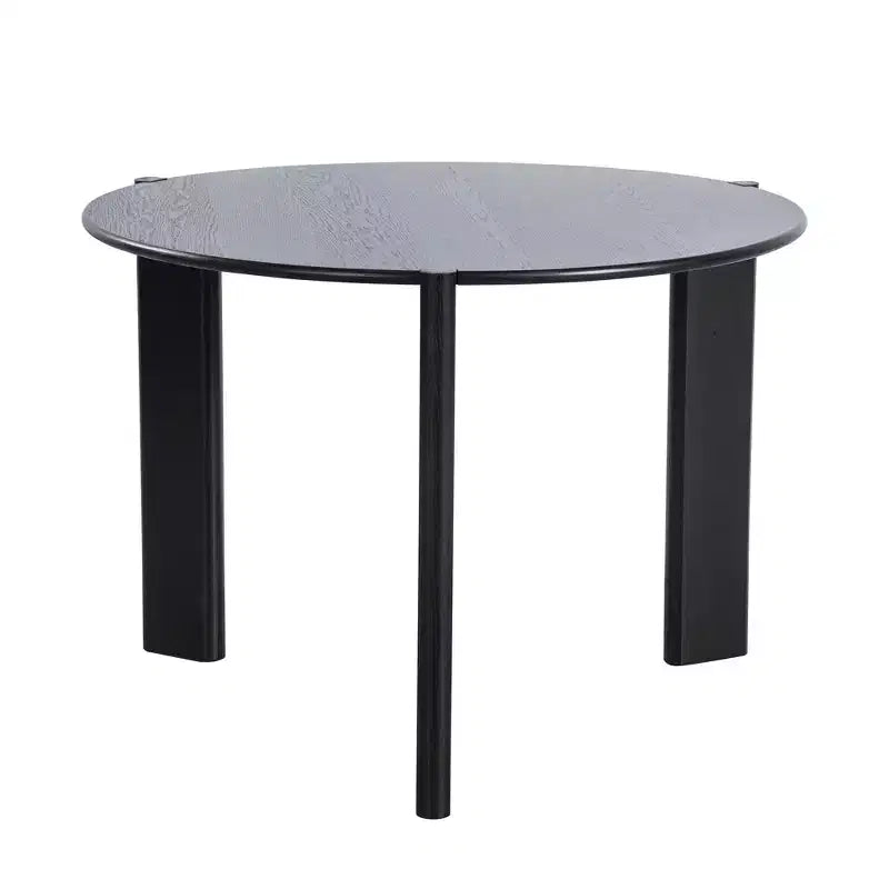 Table à manger ronde noire de 42 pouces, convient pour plusieurs personnes mangeant en même temps, idéale pour les salles à manger et les salons