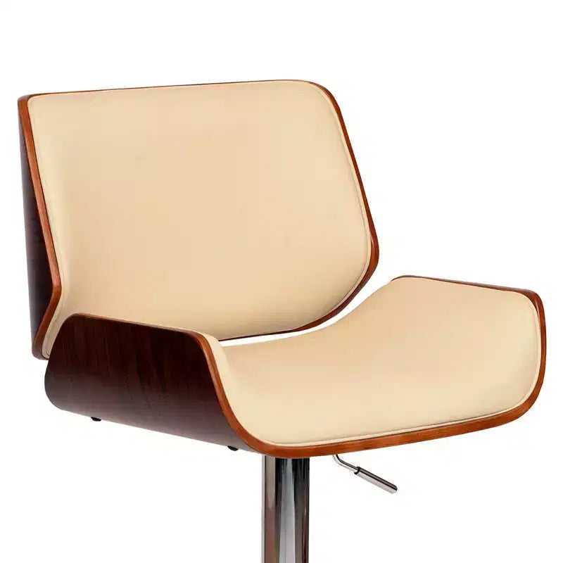 Tabouret de bar pivotant London Crème/Noyer