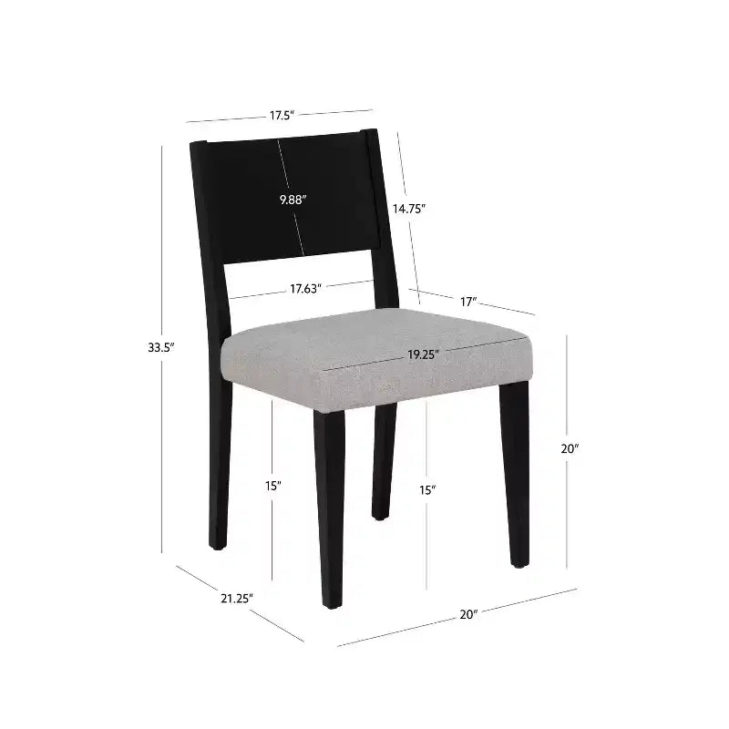 Chaise de salle à manger rembourrée noire