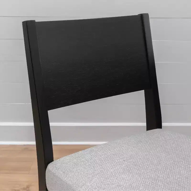 Chaise de salle à manger rembourrée noire