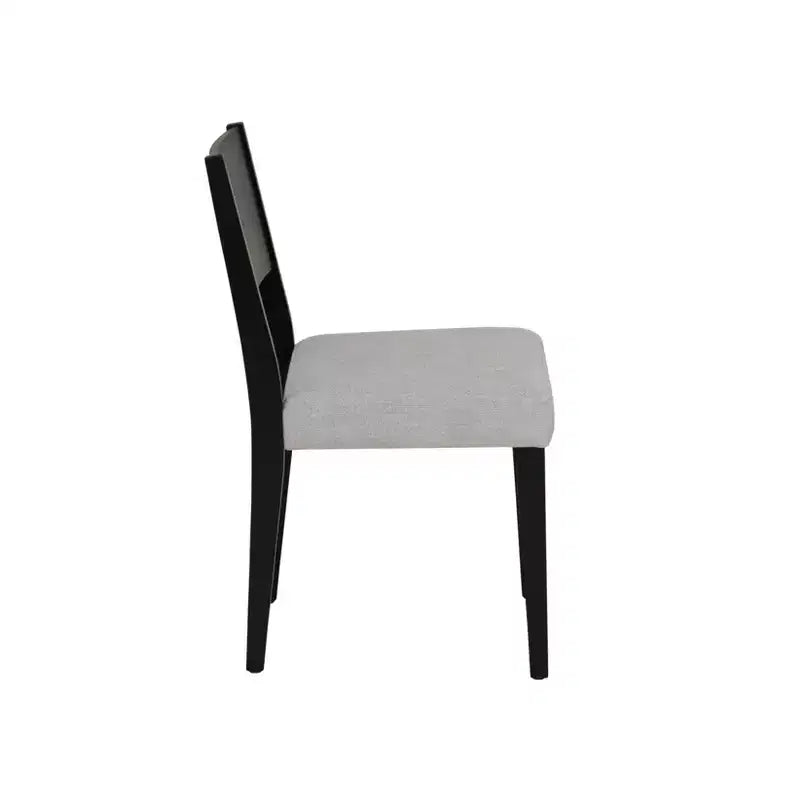 Chaise de salle à manger rembourrée noire