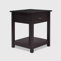 Wooden Nightstand with Drawer and Shelf Black - ClickDecor: Traditional Style, Iron Hardware, MDF Composite