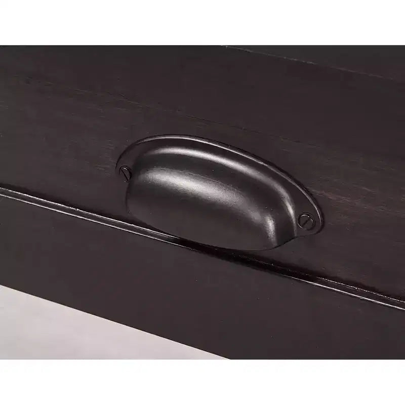 Table de chevet en bois avec tiroir et étagère Style traditionnel noir, quincaillerie en fer, composite MDF
