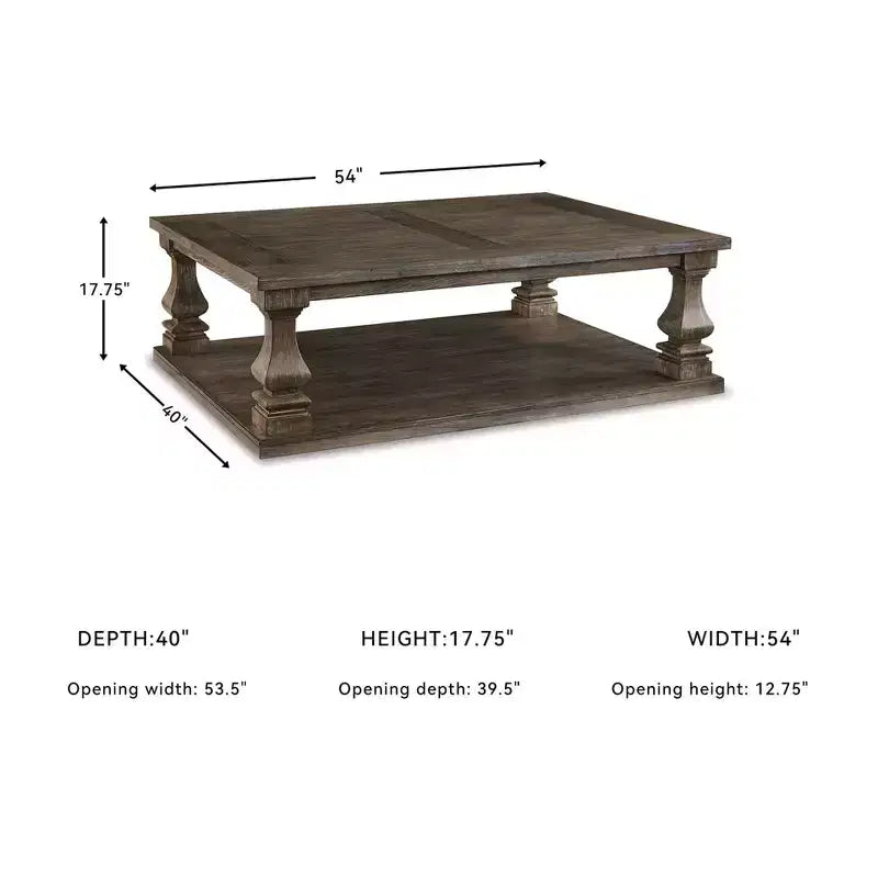 Table basse rectangulaire grise : Placage d'orme, étagère de rangement