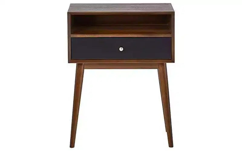 Design moderne de style Mid-Century, tiroir de rangement, poignées argentées