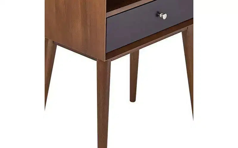 Design moderne de style Mid-Century, tiroir de rangement, poignées argentées