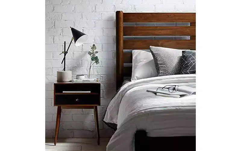 Design moderne de style Mid-Century, tiroir de rangement, poignées argentées