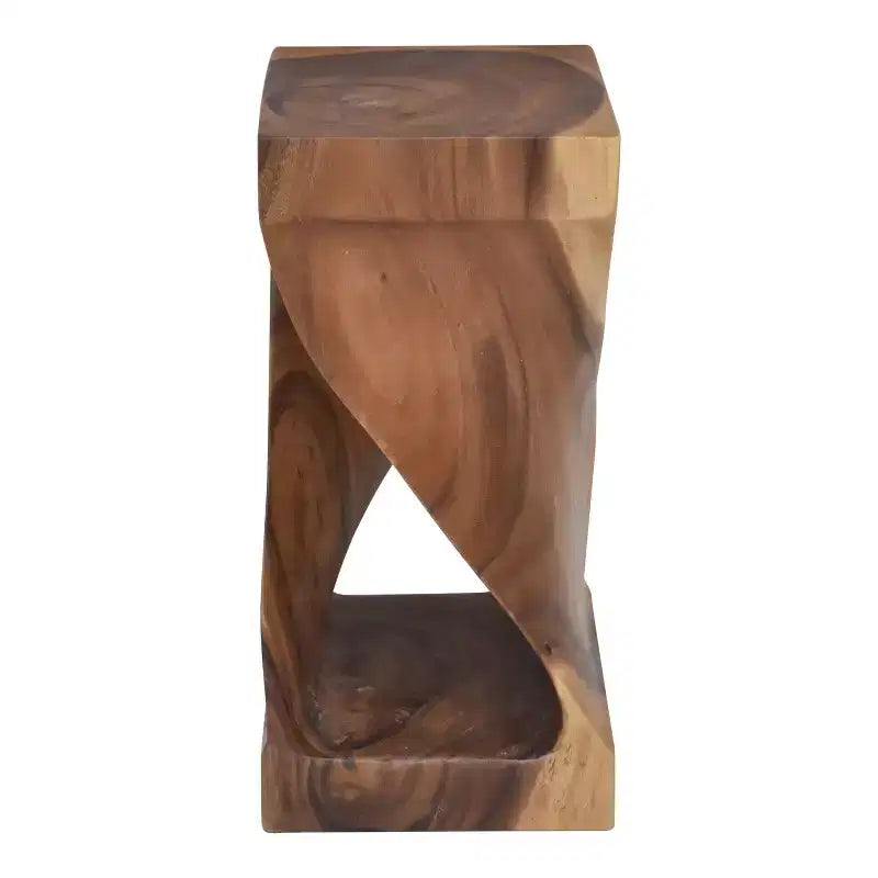 Table d'appoint Naturelle : Bois d'acacia sculpté, Aucun assemblage requis