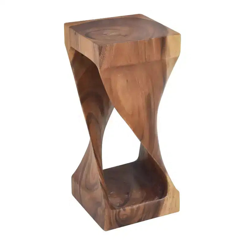 Table d'appoint Naturelle : Bois d'acacia sculpté, Aucun assemblage requis