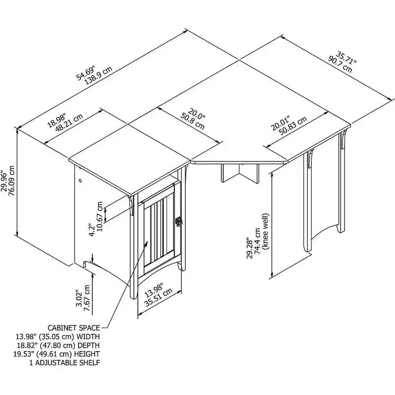Bureau d'angle avec rangements