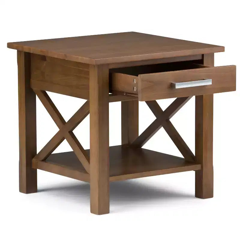 Table d'appoint carrée de 53 cm en pin