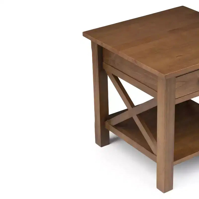 Table d'appoint carrée de 53 cm en pin
