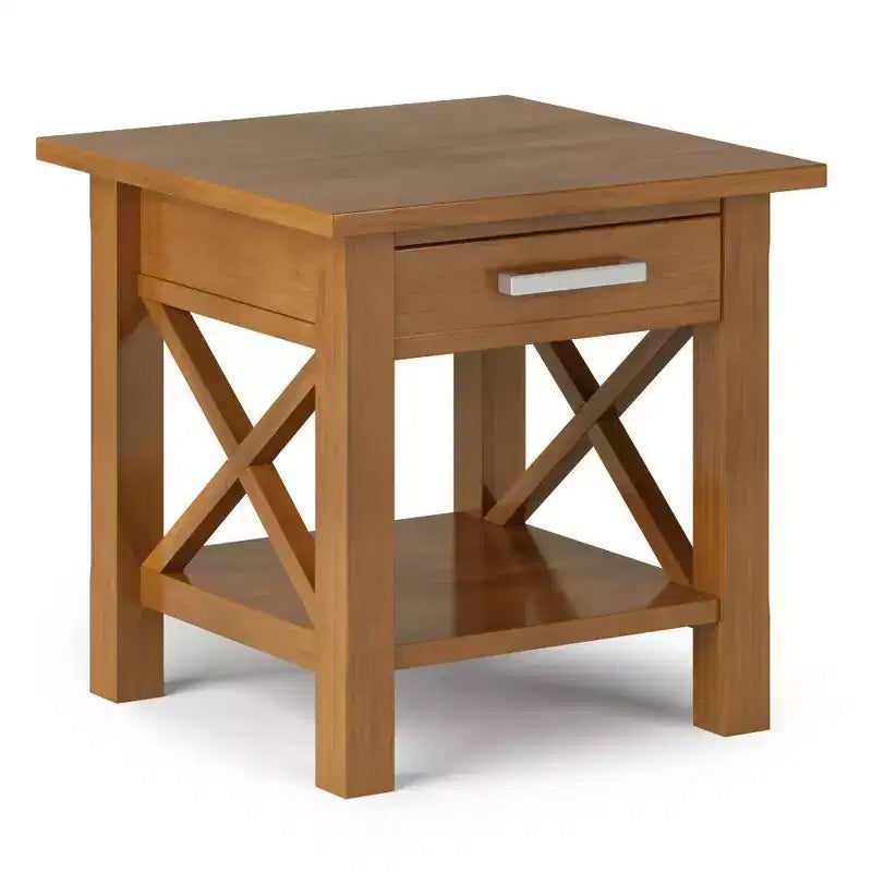 Table d'appoint carrée de 53 cm en pin