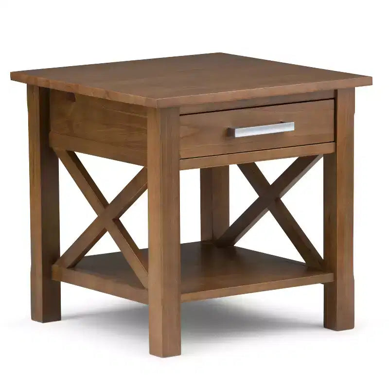 Table d'appoint carrée de 53 cm en pin