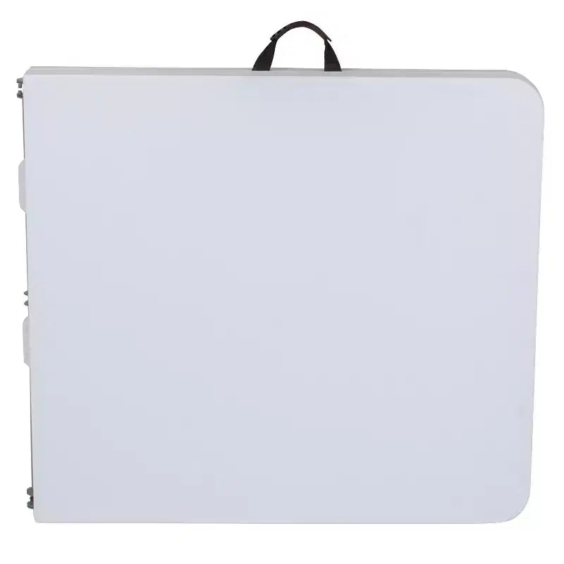 Table pliante de banquet et d'événement en plastique blanc granit, pliable, réglable en hauteur (1,5 m), avec poignée de transport