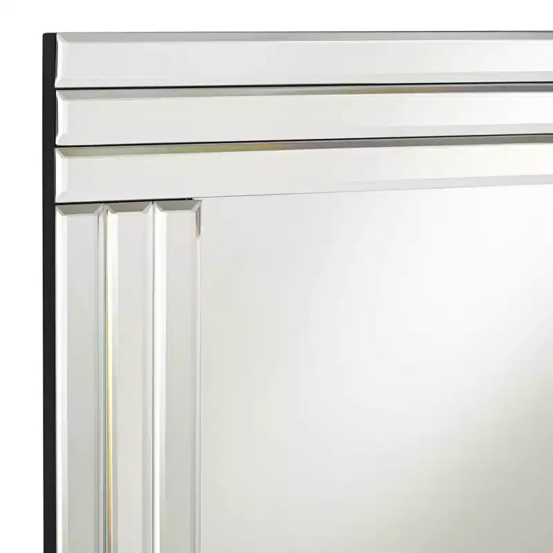 Miroir mural de courtoisie rectangulaire Cadre superposé en verre miroir moderne 23 1/2 po de large pour salle de bain, chambre à coucher, salon, entrée